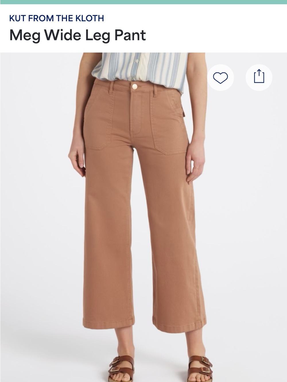 Kut from the Kloth Meg Wide Leg Cropped Pant